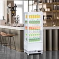 thumbnail image 4 of Commercial Display Refrigerator, 3.5 Cu.Ft/98 L Refrigerated Display Case with 4 Adjustable Shelves, Led Lights, Double Tempered Glass, Frost-Free Cake Display Fridge, 4 of 6
