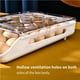 thumbnail image 3 of Wosthever Caja de huevos rodante automática Gran capacidad de almacenamiento Contenedor de huevos de cocina Cajón de huevos anti-rotura Organizador de Organizadores de utensilios de cocina Gris Wosthever HA026958-01, 3 of 5