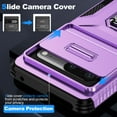 thumbnail image 3 of Dteck for Google Pixel 7 Case with Slide Camera Cover,Magnetic Rotated Kickstand Rubber Case Hard PC Camera Protection Military Grade Shockproof Heavy Duty Protective Cover,Purple, 3 of 8