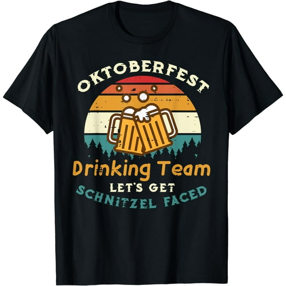 100% Cotton Oktoberfest Team Lets Get Schnitzel Faced German Men Women T-Shirt
