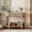 Beige+White, variant on Narrow Console Table with Curved Corner, Top Drawer and Open Shelf, Retro Sofa Table Console Tables for Entryway, Hallway and Living Room, Beige+White