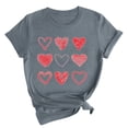thumbnail image 1 of Diufon Hauts de la Saint-Valentin pour Femmes Manches Courtes Col Rond Tunique Chemise Décontractée Tendance Mignonne Imprimée Graphique Blouse, 1 of 6