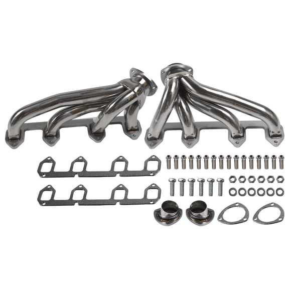 Panlongic Stainless Shorty Header Exhaust Manifold For 330/360/390-428 Ford Big Block FE