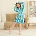 thumbnail image 3 of FORMRS Niños Bathrobe Unisex Hooded Robe Soft Plush Pajamas Sleepwear, Size 4-6T, Small Daisy, 3 of 7