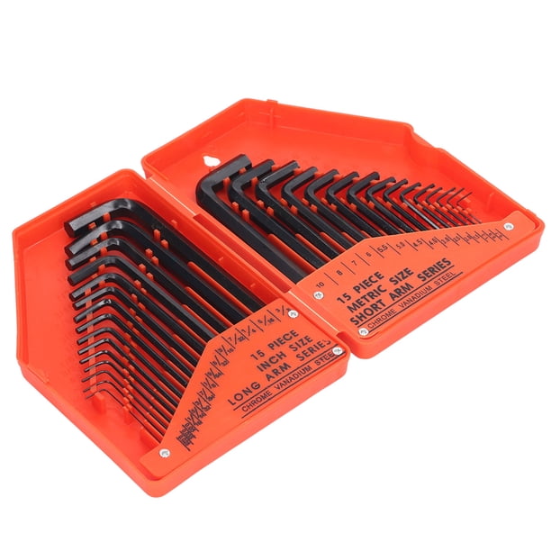 Llave Hexagonal, 30 Piezas Práctico Juego De Llaves Hexagonales De Acero 45 Totalmente Tensado Para Trabajos De Instalación
