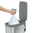 thumbnail image 6 of Glad Kitchen Trash Can, 12 Gallon Stainless Steel Slim Step Garbage Bin with Grey Lid, Silver, 6 of 7