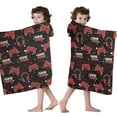 thumbnail image 4 of Red Controllers Games Icons Black Pattern Hooded Bath Towel，50"x30" for Ages 3 To 12 Kids, Quick Dry Lightweight Soft Microfiber Hood Beach Towel Cover Up for Kids, 4 of 7