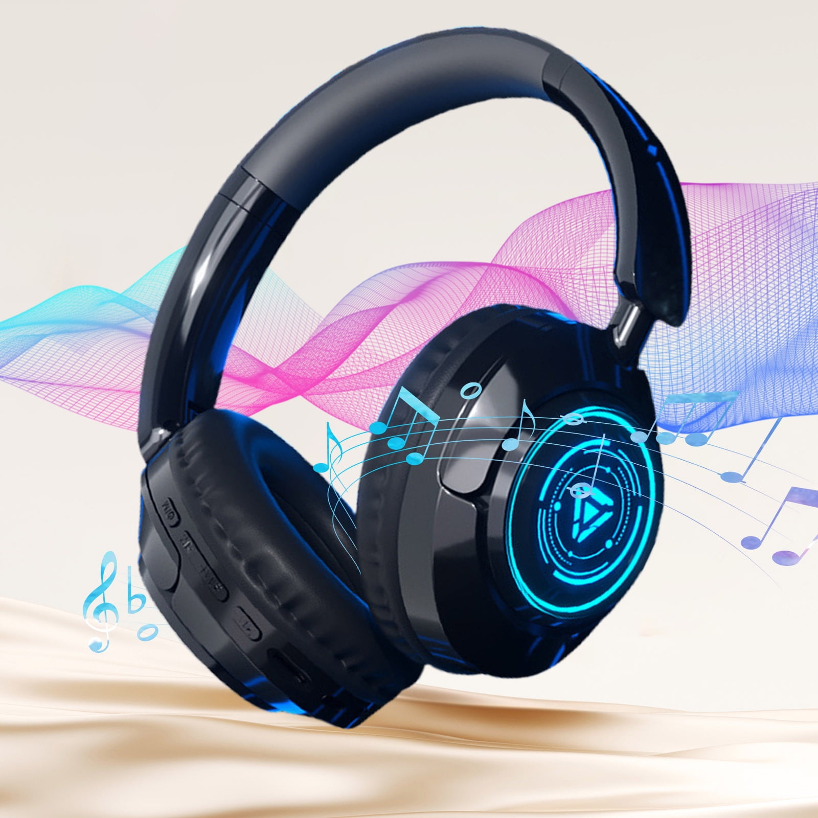 Ywbawe Bluetooth Over Ear Headphones Wireless Earbuds 5.1 Noise Cancelling Lightweight Foldable Travel Hi-Fi Stereo Deep Bass Phone Laptop Game Music