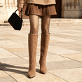 thumbnail image 6 of Willtoo Knee High Boots for Women Pointed Toe Stiletto Heel Tall Boots, Faux Leather Side Zipper Elegant Boots Sleek Slim Fit Dress Shoes, 6 of 6