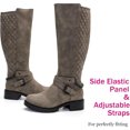 thumbnail image 4 of Love Steetly Women's Extra Wide Calf Knee High Boots, Quilted Tall Boots with Buckle Chain, Block Heel Side Zipper Non-Slip Winter Boots., 4 of 8