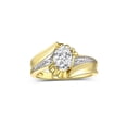 thumbnail image 1 of RYLOS Rings for Women 14K Yellow Gold Swirl Z Ring 7X5MM Oval Gemstone &  Diamond Rings April White Topaz Jewelry Size 9, 1 of 7