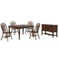 thumbnail image 6 of Andrews 6PC 76-in Rectangle Extending Dining Set w Sideboard Chestnut Brown Wood, 6 of 7