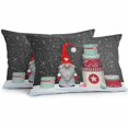 thumbnail image 2 of Outdoor Pillow Covers Waterproof Pillow Cases Protector Christmas Ball Red Dwarfs Gift Boxes Pillowcase Pack of 2 Winter Snowflakes Throw Cushion Case for Pation Furniture,Couch,Sofa, 20x12 in, 2 of 9