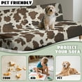 thumbnail image 7 of SCRAWLGOD Cow Print Brown Beige Armless Futon Cover Soft Sofa Cover Washable Futon Mattress Covers Dustproof Couch Slipcover Furniture Protector with Elastic Bottom, 7 of 7
