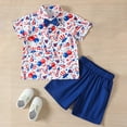 thumbnail image 2 of Utlike Boys Outfits With Polo Shirt & Shorts Summer Cartoon Building Balloon Print Preppy Toddler Clothes Gentleman Outfit Size 2 Years-3 Years, 2 of 9