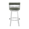 thumbnail image 5 of Madrid 30" Bar Height Swivel Gray Faux Leather and Brushed Stainless Steel Bar Stool, 5 of 11