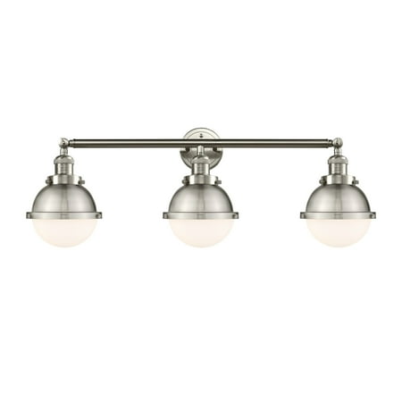 

Innovations Lighting Hampden 3 Light 34 Bath Vanity Light Matte White/Brushed Satin Nickel