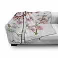 thumbnail image 3 of Floral Soft Flannel Fleece Blanket, Composition Flowering Branches Colorful Spring Garden Theme Seasonal Art Print, Cozy Plush for Indoor and Outdoor Use, 60" x 80", Pink Brown Green, by Ambesonne, 3 of 6