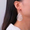 thumbnail image 6 of Bohemian Filigree Teardrop Dangle Earrings Women Stainless Steel Earring Jewelry, 6 of 7