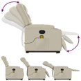 thumbnail image 6 of vidaXL Stand up Massage Recliner Chair Cream Faux Leather, 6 of 7