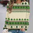 thumbnail image 4 of Hauts pour Femmes Tendance Automne Saint-Patrick Imprimé Chandail Ample à Col Rond, Haut à Manches Longues Sans Capuche pour Tenue Décontractée, 4 of 7