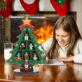 thumbnail image 3 of Árbol de Navidad de madera verde con diseño de escaparate, adorno de escritorio, soporte creativo de exhibición de árbol de Navidad enrejado, accesorio decorativo - Talla S, 3 of 7