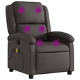 thumbnail image 1 of vidaXL Massage Recliner Chair Dark Brown Real Leather, 1 of 5
