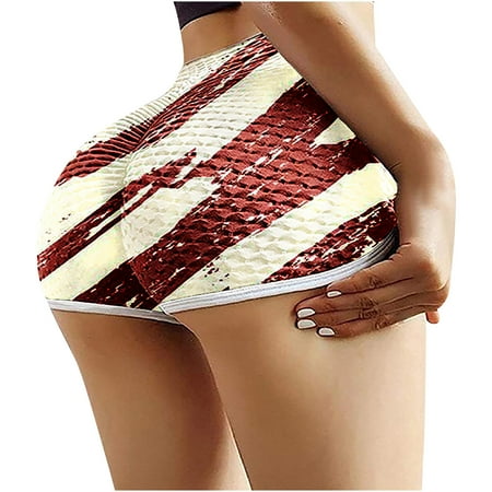 

Charella Women s Fitness Leggings Fitness Independence Day Printed Yoga Sweat Pants Wine XXL