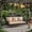 Brown, variant on 3-Person 69" PE Wicker Porch Swing with Chains, All-Weather Large Patio Swing Bench with Cushions for Backyard, Garden, and Poolside