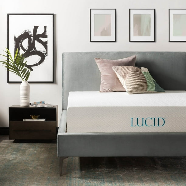 Lucid 12 Gel Memory Foam Mattress Plush Queen Walmart Com Walmart Com