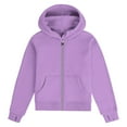 thumbnail image 3 of DxhmoneyHX Girls Zip up Hoodie Soft Comfy Warm Fleece&nbsp;Lined Jacket Fashion Solid Long Sleeve Going Out Tops Casual Outerwear with&nbsp;Pockets Size 7 Years, 3 of 4