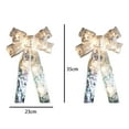 thumbnail image 2 of Christmas Transparent Glowing Bow Christmas Tree Decor Xmas Ornament With Light Ribbon Bow，sliver, 2 of 5