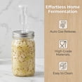thumbnail image 2 of 12-Piece Glass Fermentation Jar Set, 2 Pack Wide Mouth Mason Jars with Airlock Lids & Glass Weights, Complete Kit with Gaskets & Lid Lifter for Pickling, Kimchi, Kombucha & Fermented Foods, 2 of 7