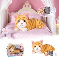 Gytml 4 Pieces Cat Stuffed Animals Toy With Babies Inside Belly - 1 Mommy Stuffed Cat With 3 Kittens - Stuffed Kitty Plush Toys, Gift Ideal For Christmas, Valentine's, Birthday Orange-32x16cm