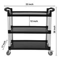 thumbnail image 4 of GloryStar 3-Tier Plastic Service Utility Cart with Wheels, Plastic Utility Cart Work Cart Lockable Wheel, Extra Large for Foodservice/Commercial/Restaurant/Office/Kitchen/Hotel, 4 of 8