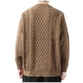 thumbnail image 3 of MELDVDIB Mens Crewneck Jacquard Sweater Knit Fashion Causal Loose Pullover Tops Fall Winter Long Sleeve Stretch Comfy Lounge Outfit Khaki L, 3 of 3