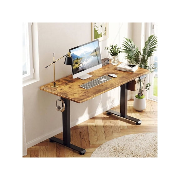 Escritorio para computadora portátil, Escritorio para computadora con Altura Ajustable eléctricamente, Mesa elevable para PC, fácil Montaje, Ideal para Oficina (marrón Oscuro)