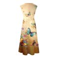 thumbnail image 5 of Viikei Women's Beach Sleeveless Dress,Ladies' Round Neck Sleeveless Mid Calf Double Pocket Printed Dress Multicolor M, 5 of 5