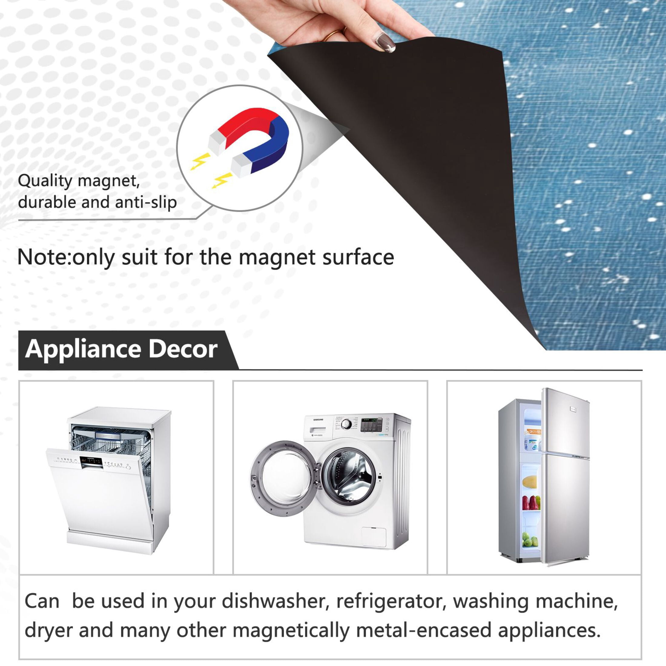 Dishwasher Magnetic Sticker 23x26 Inch Refrigerator Magnetic Sticker Washing Machine Magnetic Sticker Kitchen Panel Magnetic Sticker Home Decor Pretty Beautiful Blue
