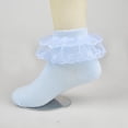 thumbnail image 7 of Kawell 5 Pairs Toddler Baby Girls Ruffle Lace Socks Cotton Frilly Ankle Soft Dress Kids Princess Socks 2-15T, 7 of 7