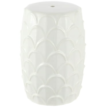 SAFAVIEH Seina 17" Contemporary Solid Ceramic Garden Stool, Cream
