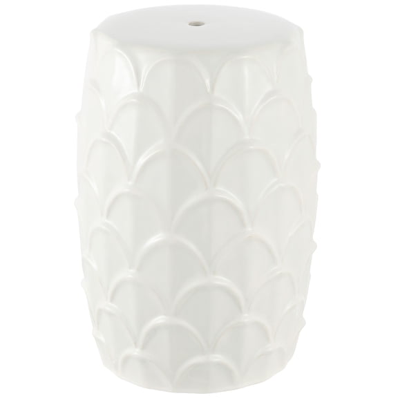 SAFAVIEH Seina 17" Contemporary Solid Ceramic Garden Stool, Cream