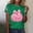 #606-Green, variant on Womens Autumn T-Shirt, Shiny Glitter Breast Cancer Awareness Pumpkin Print, Short Sleeve Round Neck Top for Fall Fashion and Casual Wear