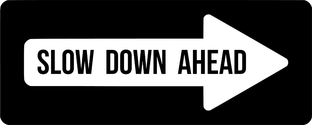 Slow Down Ahead Traffic Sign Arrow Funny Old Aging Elderly Wall Decals
