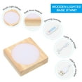 thumbnail image 3 of Base de luz LED de madera Uxcell de 3.2x3.2 pulgadas, soporte de exhibición de madera con regulador para cristal de vidrio, luz blanca de 3 colores, 3 of 7