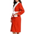thumbnail image 4 of Ynynloco Robes for Women - Plush Fleece Kimono Bathrobe with Sash & Pockets, Full-Length Soft Warm Spa Robe College Dorm Gift, 4 of 7