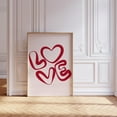 thumbnail image 1 of MoritanX Burgundy LOVE Typography Art Print – Modern Wall Decor, 1 of 3