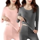 thumbnail image 1 of Ropa interior térmica de dos piezas para mujer, de color liso, de doble cara, de terciopelo alemán, de dacrón., 1 of 2