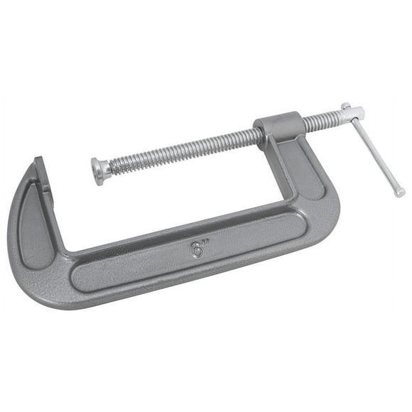 Performance Tool C Clamp W214C 6 Inch Jaw Width; Quick Release; Tough Enamel Finish; Malleable Iron; With Swivel Pad
