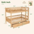 thumbnail image 2 of DTTRA Twin over Twin Convertible Bunk Bed with 2 Storage Drawers & Safety Handrails, Natural, 2 of 8